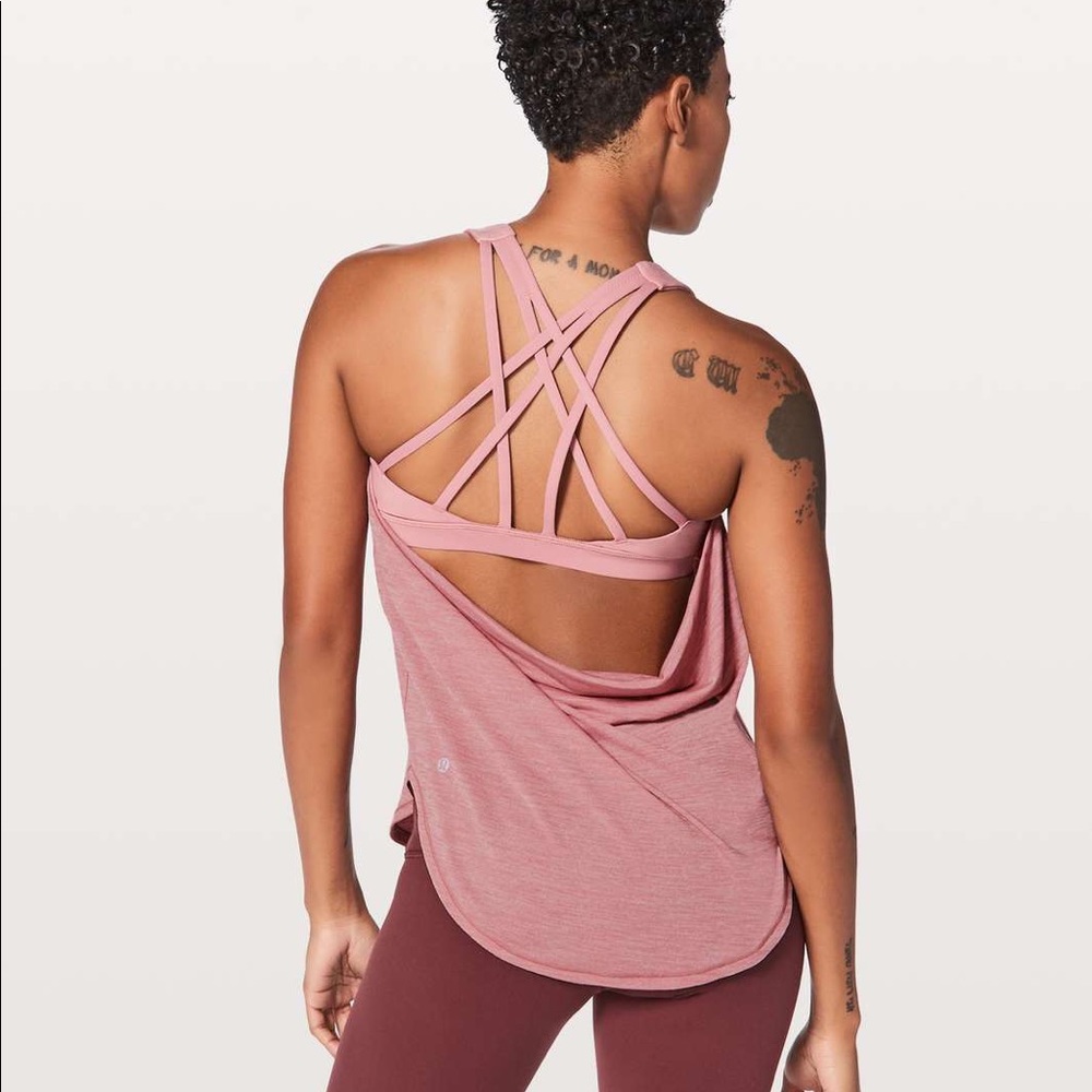 lululemon 2in1 tank in pink/coral